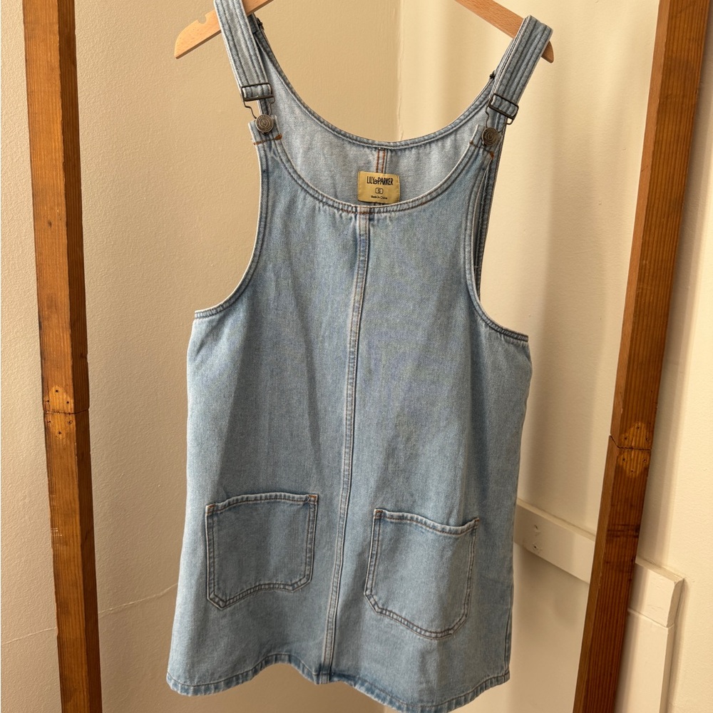 Parker Light Blue Denim Overall Dress